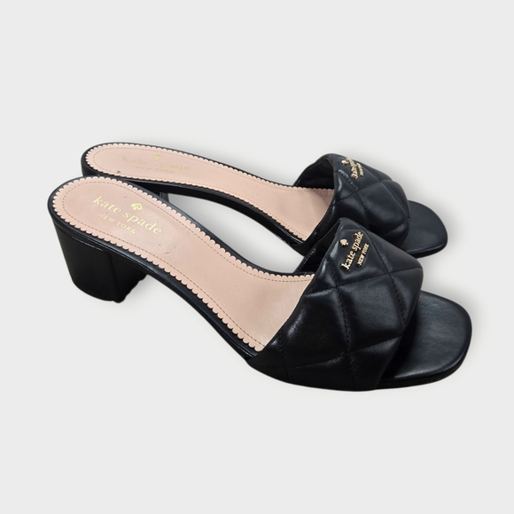 Kate Spade Pillow Sandal Women’s 9.5B Black Flats Quilted Slip On EU 40 - Picture 7 of 10